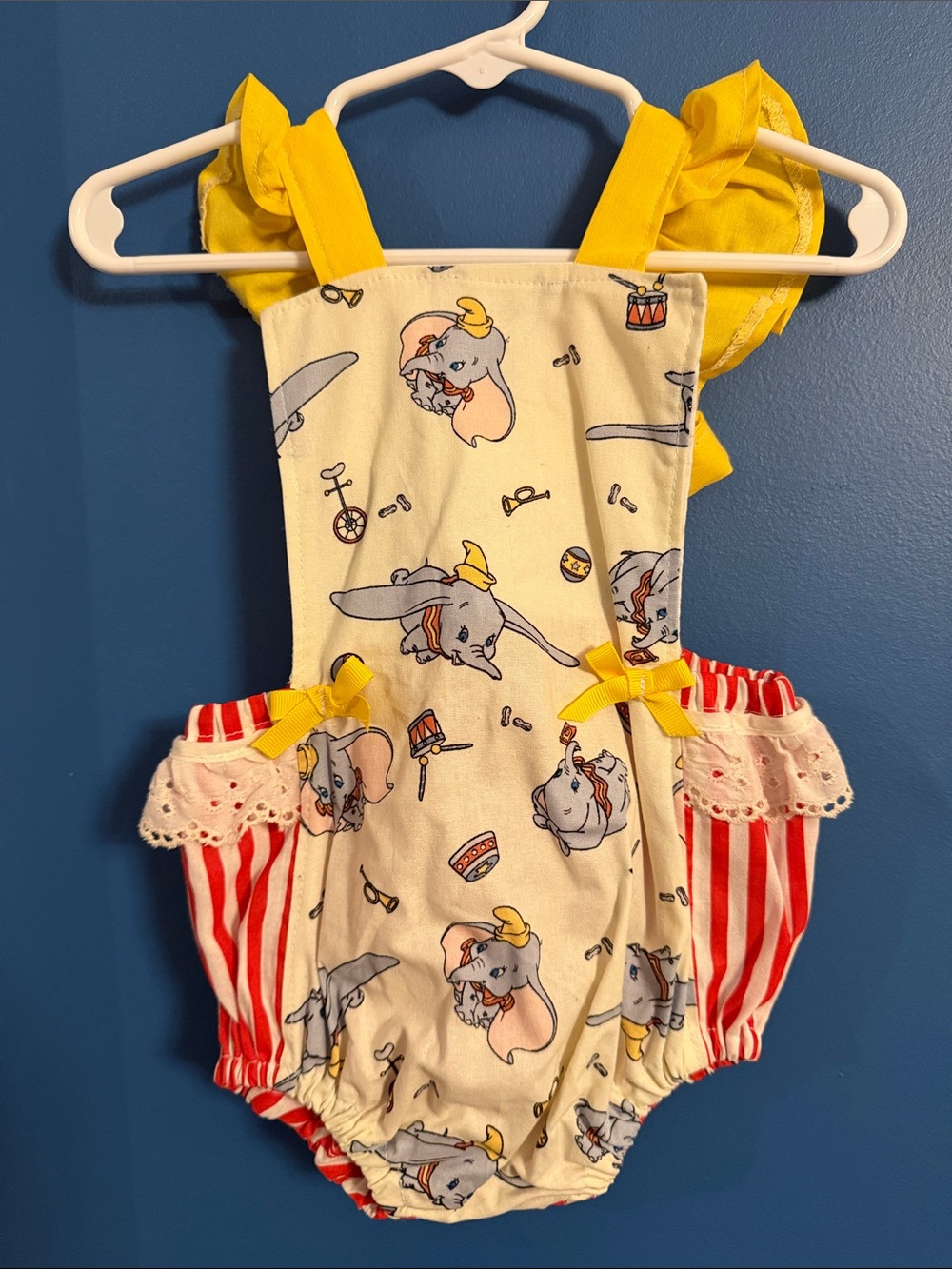 Dumbo Disney Baby Romper | Handmade One-of-a-Kind, Vintage Fabric